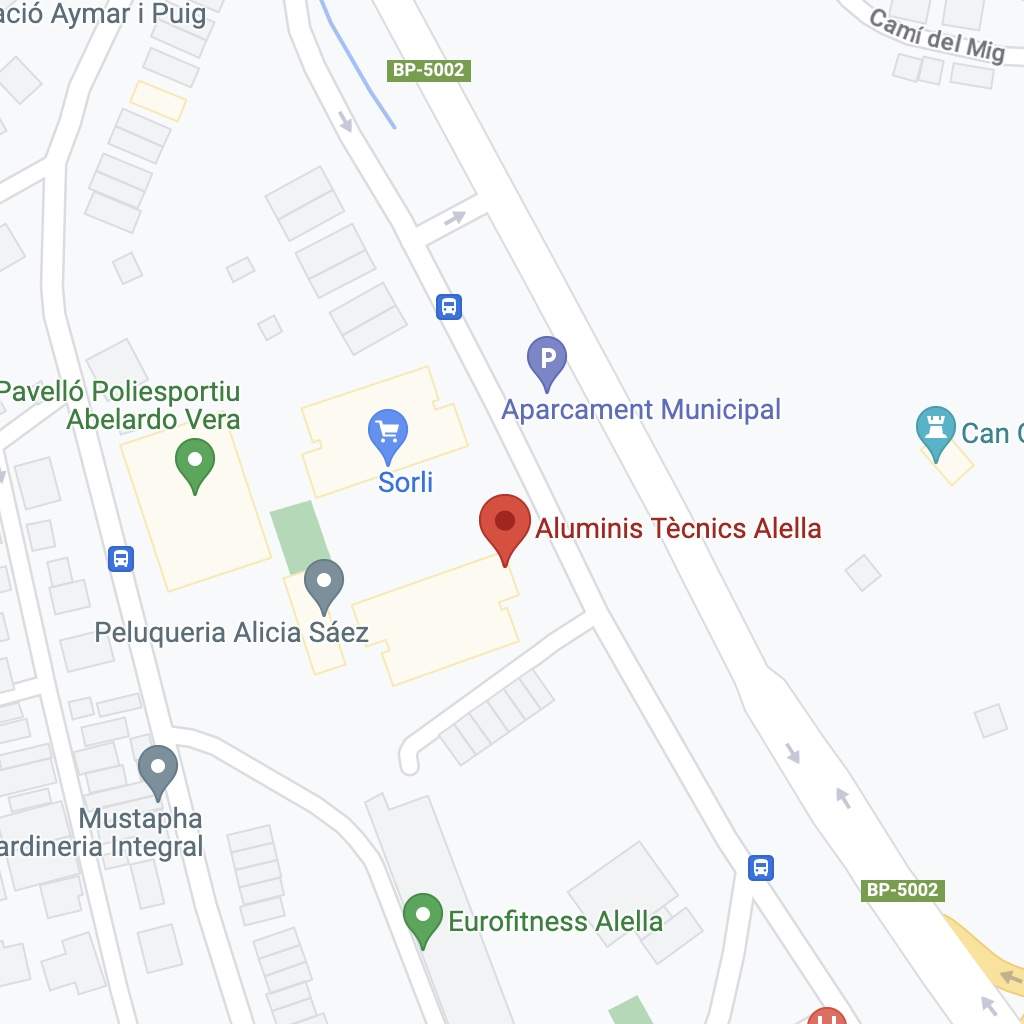 Contacto Aluminis Tecnics Alella Carrer de la Riera Principal 20 08328 Barcelona - Contacto